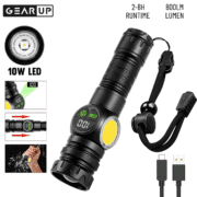 GearUP K60 Outdoor Flashlight Telescopic Zoom 10W COB+LED 800 Lumens Torchlight - Image 4