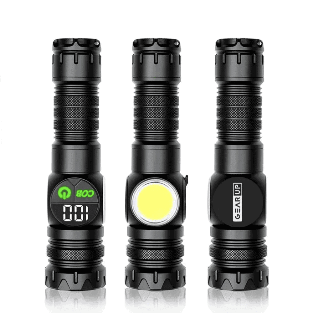 GearUP K60 Outdoor Flashlight Telescopic Zoom 10W COB+LED 800 Lumens Torchlight - Image 3
